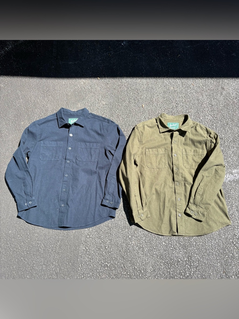 Woolrich Green Label Chamois Shirts Mens Large Blue / Green Classic USA Barn